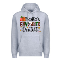 Heather Grey santa's favorite dentist Premium Hoodie - AdoDesignShop