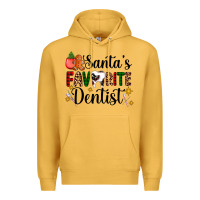 Mustard santa's favorite dentist Premium Hoodie - AdoDesignShop