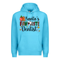 Ocean Blue santa's favorite dentist Premium Hoodie - AdoDesignShop