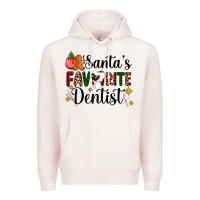Pale Pink santa's favorite dentist Premium Hoodie - AdoDesignShop