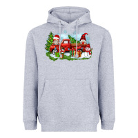 Heather Grey Christmas gnomes truck Heavyweight Hoodie - Zillion Design Studio