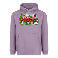 Lavender Christmas gnomes truck Heavyweight Hoodie - Zillion Design Studio