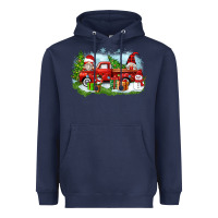 Navy Christmas gnomes truck Heavyweight Hoodie - Zillion Design Studio
