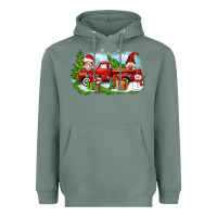 Sage Christmas gnomes truck Heavyweight Hoodie - Zillion Design Studio