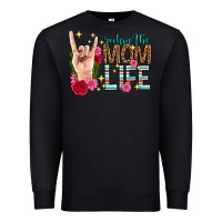Black rockin the mom life mothers day Premium Sweatshirt - texasbilliewilder