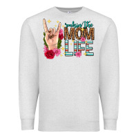 Oatmeal Heather rockin the mom life mothers day Premium Sweatshirt - texasbilliewilder