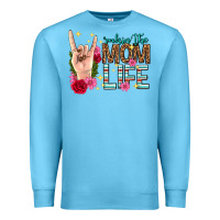 Ocean Blue rockin the mom life mothers day Premium Sweatshirt - texasbilliewilder