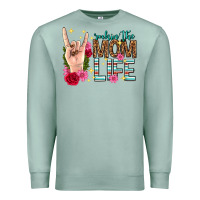 Seafoam rockin the mom life mothers day Premium Sweatshirt - texasbilliewilder