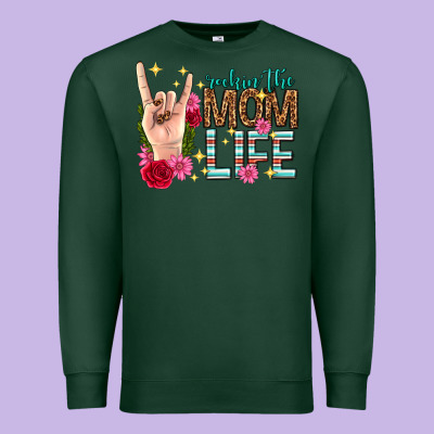 Rockin The Mom Life Mothers Day Premium Sweatshirt Designed By Texasbilliewilder