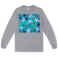 Heather Grey dolphin tumbler Long Sleeve Tee - BarkalooDesign