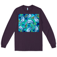 Plum dolphin tumbler Long Sleeve Tee - BarkalooDesign