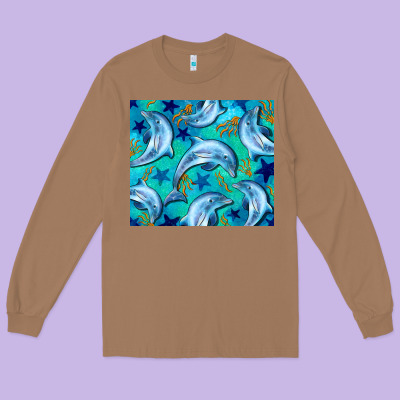 Dolphin Tumbler Long Sleeve Tee Designed By Barkaloodesign