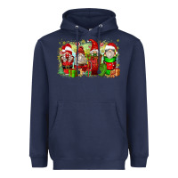 Navy Christmas gnome coffee cups Heavyweight Hoodie - Zillion Design Studio
