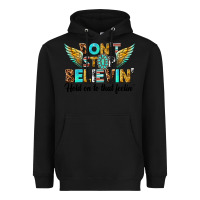 Black dont stop believing Heavyweight Hoodie - texasbilliewilder