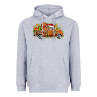 Heather Grey christmas gingerbread truck Heavyweight Hoodie - Zillion Design Studio