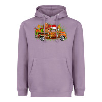 Lavender christmas gingerbread truck Heavyweight Hoodie - Zillion Design Studio