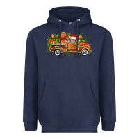 Navy christmas gingerbread truck Heavyweight Hoodie - Zillion Design Studio