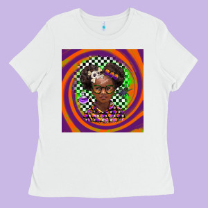 Halloween African Girl Ladies Tee Designed By Barkaloodesign