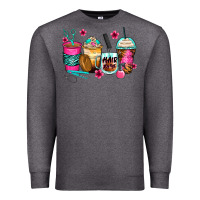 Charcoal Heather hairstylist coffee cups Premium Sweatshirt - Zillion Design Studio