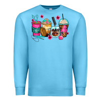 Ocean Blue hairstylist coffee cups Premium Sweatshirt - Zillion Design Studio