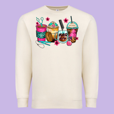 Hairstylist Coffee Cups Premium Sweatshirt Designed By Zillion Design Studio