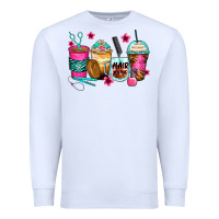 White hairstylist coffee cups Premium Sweatshirt - Zillion Design Studio