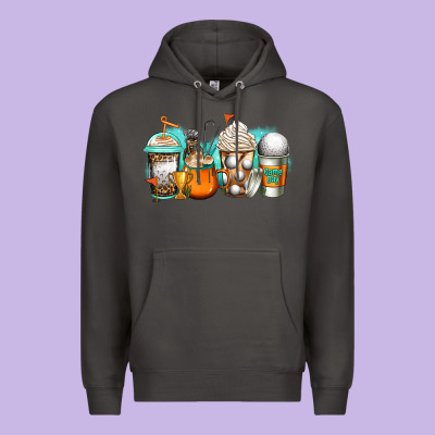 Golf Coffee Cups Premium Hoodie Designed By Jasminsmagicworld
