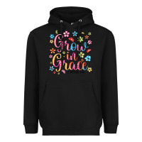 Black grow in grace Heavyweight Hoodie - texasbilliewilder