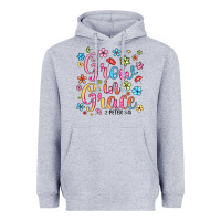 Heather Grey grow in grace Heavyweight Hoodie - texasbilliewilder