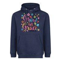 Navy grow in grace Heavyweight Hoodie - texasbilliewilder