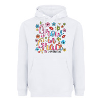 White grow in grace Heavyweight Hoodie - texasbilliewilder
