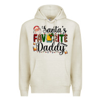 Oatmeal Heather santa's favorite daddy Premium Hoodie - AdoDesignShop