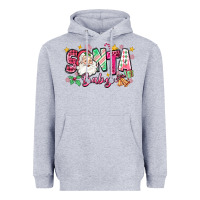 Heather Grey pink santa baby christmas Heavyweight Hoodie - Zillion Design Studio