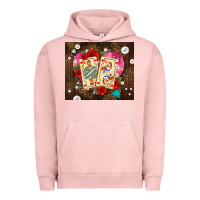 Pigment Salmon playing cards and pearls Urban Hoodie - AdoDesignShop