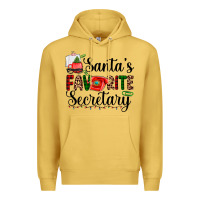 Antique Gold santa's favorite secretary Premium Hoodie - AdoDesignShop