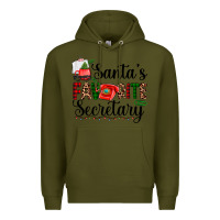 Army Green santa's favorite secretary Premium Hoodie - AdoDesignShop