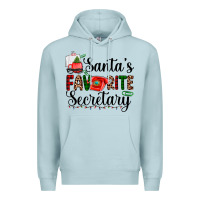 Blue Mist santa's favorite secretary Premium Hoodie - AdoDesignShop