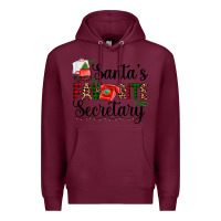 Burgundy santa's favorite secretary Premium Hoodie - AdoDesignShop