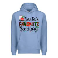 Colony Blue santa's favorite secretary Premium Hoodie - AdoDesignShop