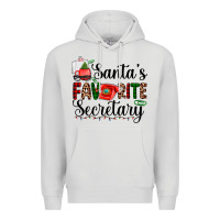 Dove Grey santa's favorite secretary Premium Hoodie - AdoDesignShop