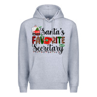 Heather Grey santa's favorite secretary Premium Hoodie - AdoDesignShop