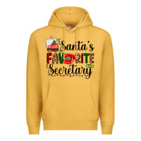 Mustard santa's favorite secretary Premium Hoodie - AdoDesignShop