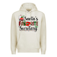 Oatmeal Heather santa's favorite secretary Premium Hoodie - AdoDesignShop