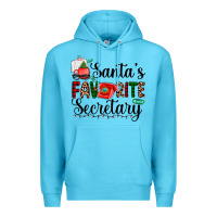 Ocean Blue santa's favorite secretary Premium Hoodie - AdoDesignShop