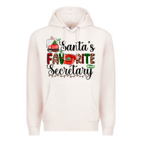 Pale Pink santa's favorite secretary Premium Hoodie - AdoDesignShop