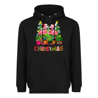 Black merry christmas flamingo Heavyweight Hoodie - Zillion Design Studio