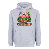 Heather Grey merry christmas flamingo Heavyweight Hoodie - Zillion Design Studio