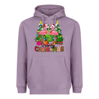 Lavender merry christmas flamingo Heavyweight Hoodie - Zillion Design Studio