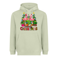 Matcha merry christmas flamingo Heavyweight Hoodie - Zillion Design Studio
