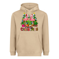 Mushroom merry christmas flamingo Heavyweight Hoodie - Zillion Design Studio